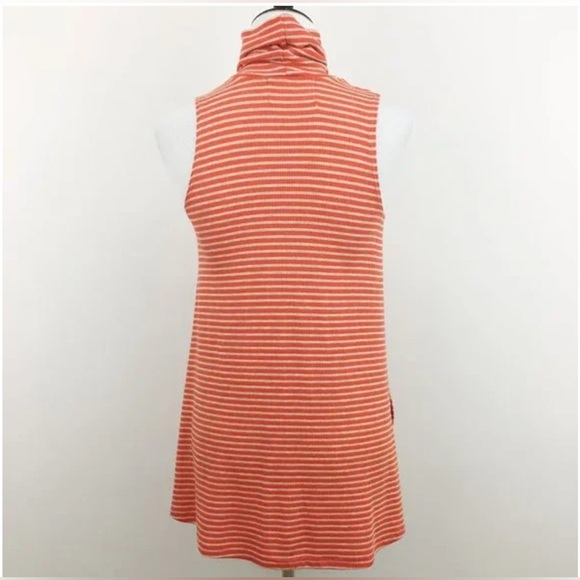 Puella Orange Striped Turtleneck Swing Top Sleeveless Tunic S - Picture 3 of 14